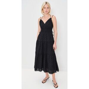 Ulla Johnson Freya Black Midi Dress Cotton Size US 2